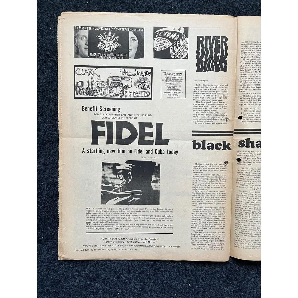1969 Leftist Newspaper Vintage Ephemera Gifts, Vintage Zine, Good Times Decor,